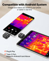 VEVOR Thermal Imaging Camera for Android, 512 x 384 TISR Super Resolution, 25HZ Refresh Rate Infrared Thermal Imager for Smartphone Tablet, 256 x 192 IR Resolution, -4°F to 1022°F & 15 Color Palettes