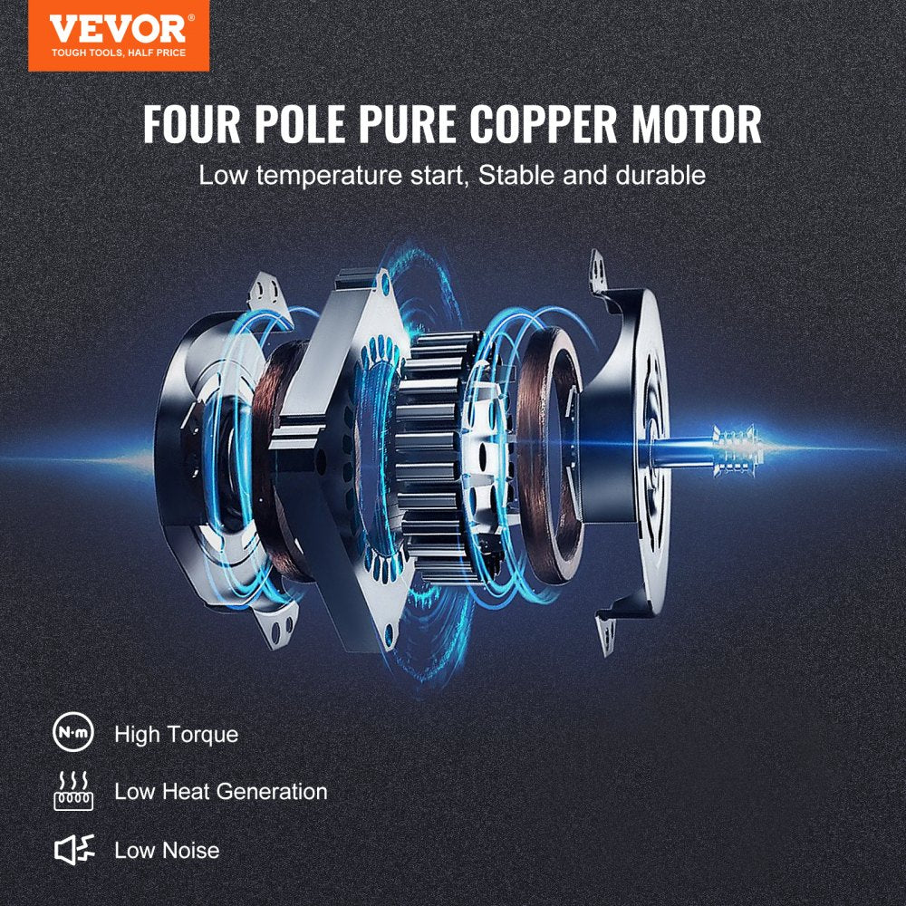 VEVOR 1/2 HP 2 Stage Rotary Vane Vacuum Pump, 7 CFM, 120V Air Conditioning Vacuum Pump, 1/4" SAE Male 3/8" SAE Male 1/2" ACME Male Inlet, for HVAC Repair, Refrigeration Maintenance, Resin Degassing
