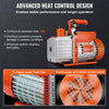 VEVOR 1/2 HP 2 Stage Rotary Vane Vacuum Pump, 5 CFM, 115V Air Conditioning Vacuum Pump, 1/4" SAE Male 3/8" SAE Male 1/2" ACME Male Inlet, for HVAC Repair, Refrigeration Maintenance, Resin Degassing