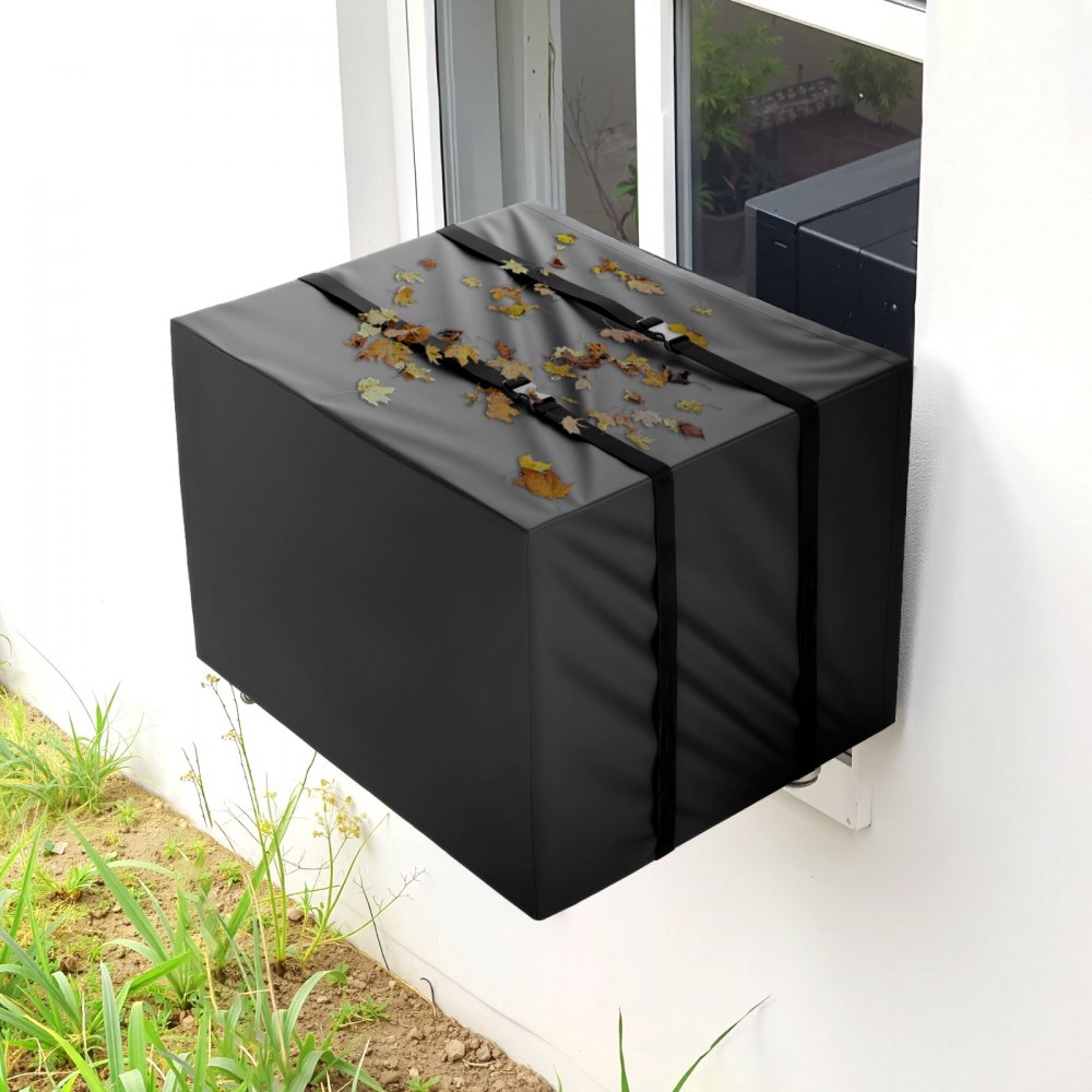 VEVOR Air Conditioner Cover, 20.87 x 15.75 x 14.96 inch Ac Cover for Air Conditioning Unit, Double-Layer, Waterproof Polyester Fabric, Adjustable Shoulder Strap, Universal Size for Outdoor Outside