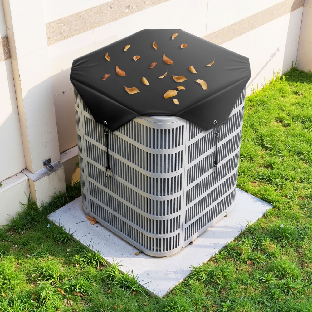 VEVOR Air Conditioner Cover for Outside Units, 28 x 28 inch Central AC Cover for Air Conditioning Unit, Top Universal Mesh Defender Rainproof Easy Install for Outdoor Outside All Seasons, Black