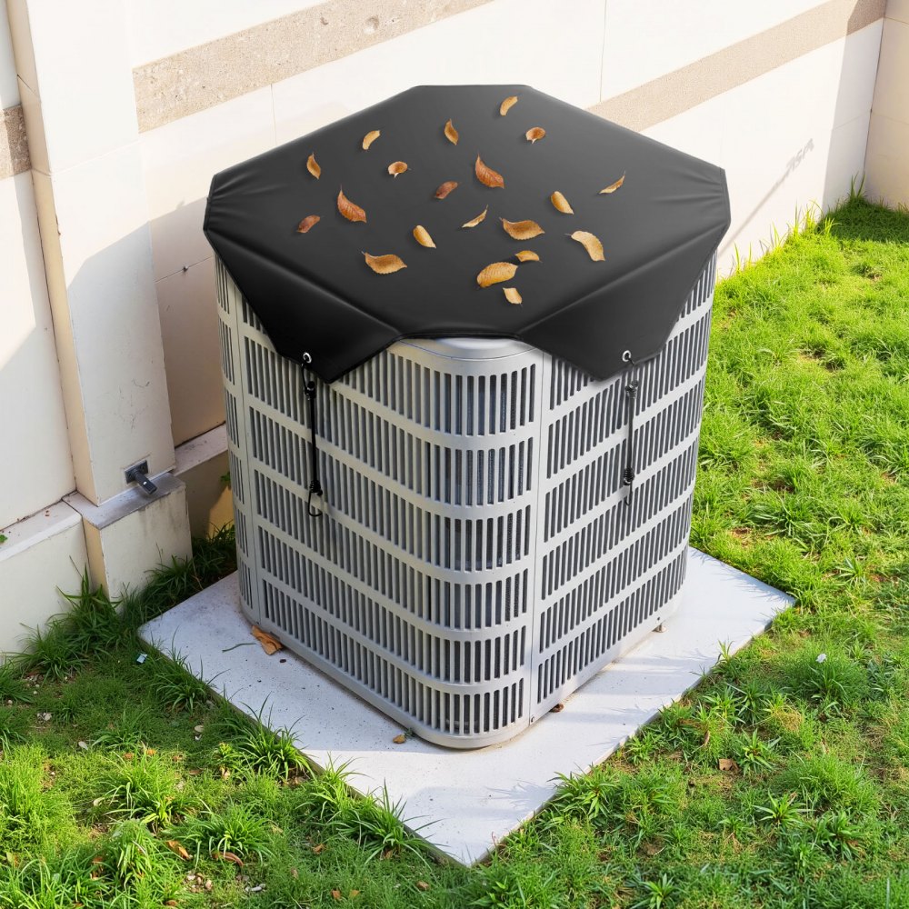 VEVOR Air Conditioner Cover for Outside Units, 32 x 32 inch Central AC Cover for Air Conditioning Unit, Top Universal Mesh Defender Rainproof Easy Install for Outdoor Outside All Seasons, Black