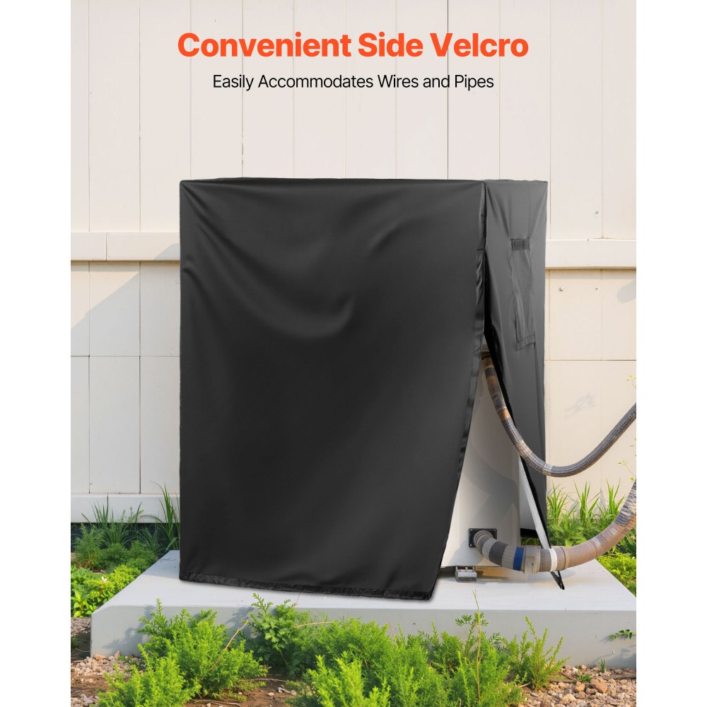VEVOR Air Conditioner Cover, 30 x 30 x 32 inch Ac Cover for Air Conditioning Unit, Three-Layer, Waterproof Polyester Fabric, Mesh Ventilation, Universal Defender for Outdoor Outside Ac Unit, Black