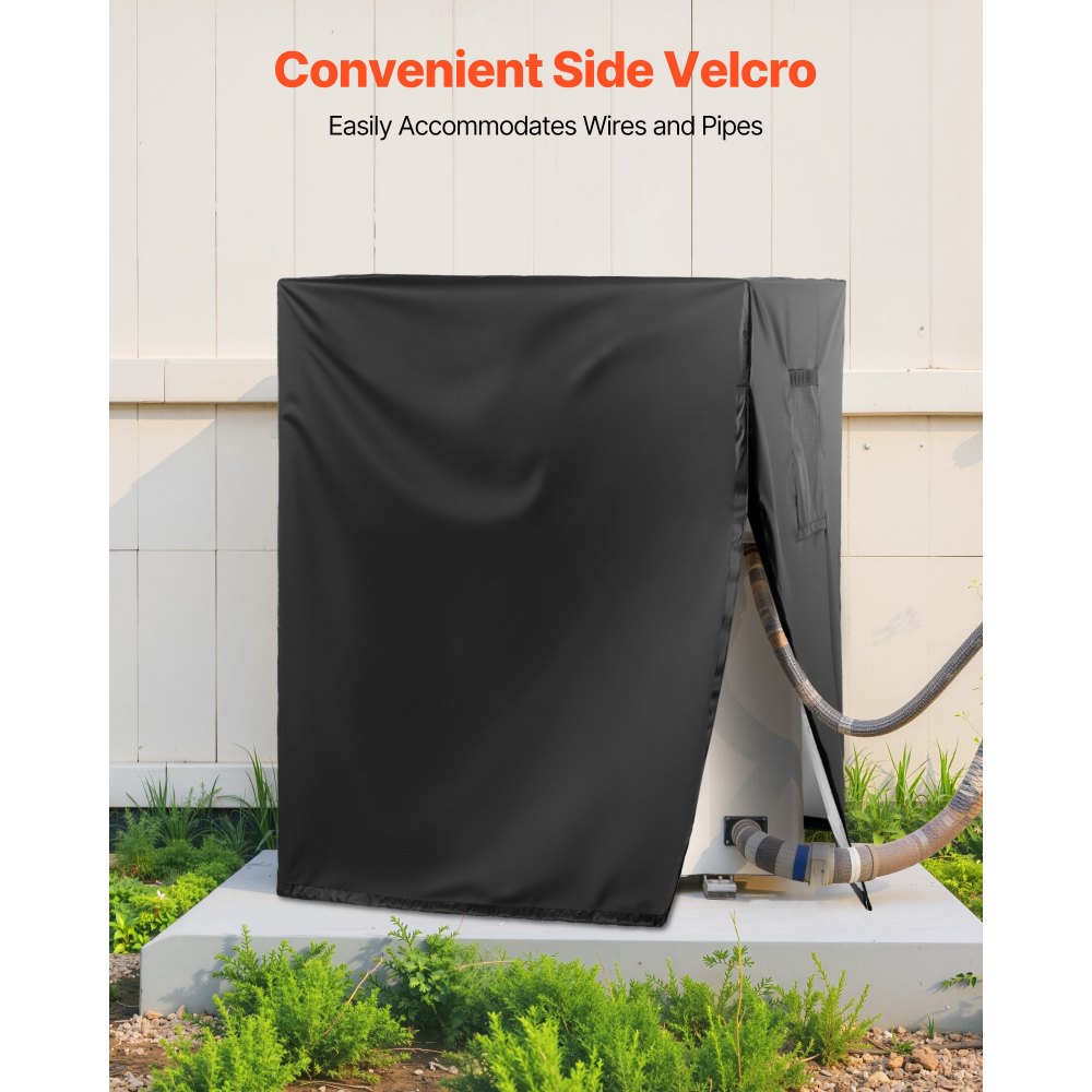 VEVOR Air Conditioner Cover, 38 x 38 x 40 inch Ac Cover for Air Conditioning Unit, Three-Layer, Waterproof Polyester Fabric, Mesh Ventilation, Universal Defender for Outdoor Outside Ac Unit, Black