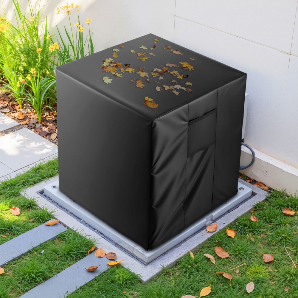 VEVOR Air Conditioner Cover, 38 x 38 x 40 inch Ac Cover for Air Conditioning Unit, Three-Layer, Waterproof Polyester Fabric, Mesh Ventilation, Universal Defender for Outdoor Outside Ac Unit, Black