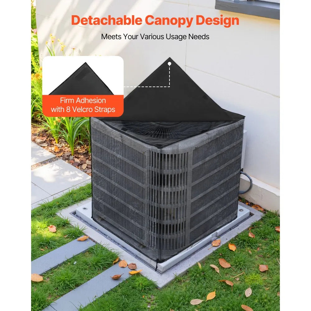 VEVOR Air Conditioner Cover, 32 x 32 x 36 inch Ac Cover for Air Conditioning Unit, Dual-Layer, Detachable Canopy,Waterproof Polyester, Universal HVAC Protector for Outdoor Outside Ac Unit, Black