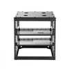 VEVOR 10U Open Frame Network Rack, 23 in Depth, Wall Mounted or Floor Standing Server Rack, Heavy Duty 4 Post, with Vented Shelves & Mounting Hardware, Holds All Your Networking IT Equipment AV Gear