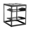 VEVOR 12U Open Frame Network Rack, 23 in Depth, Wall Mounted or Floor Standing Server Rack, Heavy Duty 4 Post, with Vented Shelves & Mounting Hardware, Holds All Your Networking IT Equipment AV Gear