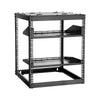 VEVOR 12U Open Frame Network Rack, 23 in Depth, Wall Mounted or Floor Standing Server Rack, Heavy Duty 4 Post, with Vented Shelves & Mounting Hardware, Holds All Your Networking IT Equipment AV Gear