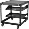VEVOR 9U Open Frame Server Rack, 23''-40'' Adjustable Depth, Free Standing or Wall Mount Network Server Rack with 360° Casters, Heavy Duty 4 Post Holds All Your Networking IT Equipment AV Gear Router