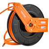 VEVOR Retractable Air Hose Reel, 3/8IN x 100FT Rubber Air Hose Max 300PSI, Air Compressor Hose Reel Auto-Rewind with 5FT Lead in, Ceiling/Wall Mount Heavy Duty Single Arm Steel Reel, 1/4" NPT Fitting