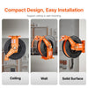 VEVOR Retractable Air Hose Reel with Double Arms, 3/8 IN x 65FT Hybrid Air Hose Max 300PSI, Air Compressor Hose Reel with 5FT Lead in, Ceiling/Wall Mount Heavy Duty Steel Reel for Workshop Garage