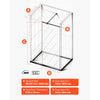 VEVOR Fixed Glass Shower Panel, 34 x 73.6 in Full-Framed Fixed Shower Screen, 5/16 in Thick Clear Tempered Glass Door with Bottom Seal Strip and Hardware, Easy to Clean, for Bathroom, Matte Black