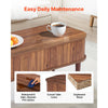 VEVOR 39.4 in Lift Top Coffee Table, Fluted Oval Coffee Table with 3 Hidden Compartment, Mid Century Wooden Oval Center Desk with Storage, Lift Up Tabletop for Home & Office, Easy Assembly, Walnut