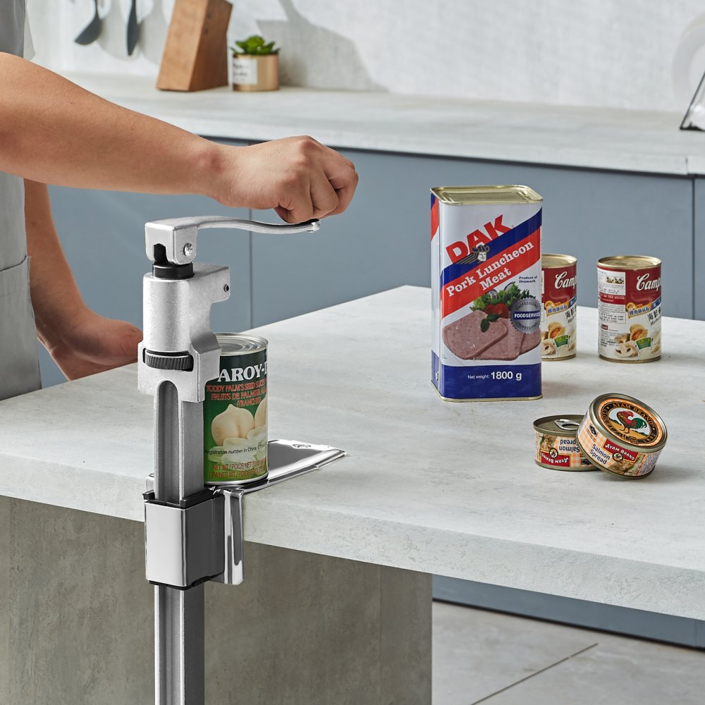 VEVOR Manual Can Opener, Sturdy Tabletop Can Opener for Big Cans, Robust Can Opener with Stand, Height-Adjustable Professional Jar Opener, Suitable for Cans Up to 11.8" in Height, Ideal for Restaur