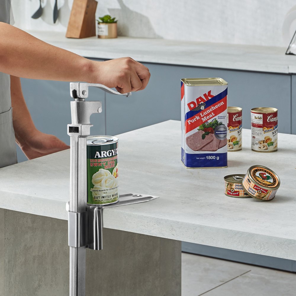 VEVOR Commercial Can Opener, Heavy-Duty Manual Tabletop Cans Opener for Cans Up to 11.8 in Height, Height-Adjustable Professional Can Openers with Stainless Steel Blade, for Restaurant & Food Store