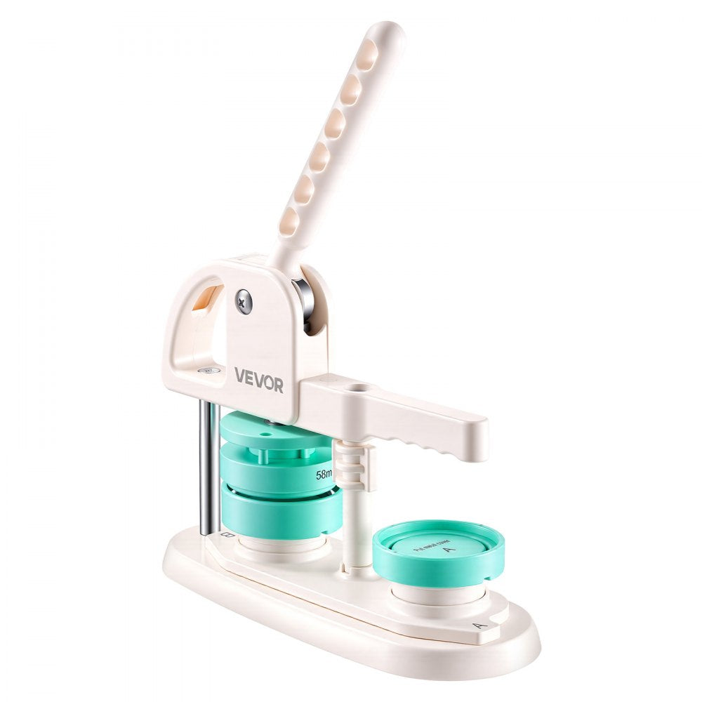 VEVOR Button Maker Machine, 1"/1.25"/2.25"(25/32/58 mm), Quick-Change Plastic Pin Maker with 500pcs Button Parts, 15 pcs Fridge decoration, Bottle Openers, and Keychains, for DIY Badges, Pins
