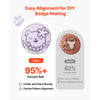 VEVOR Button Maker Machine, 1.25"/2.25"/3"(32/58/75 mm), Quick-Change Plastic Pin Maker with 300pcs Button Parts, Circle Cutter and Magic Book, Reinforced Handle, for DIY Badges, Pins, Key Chains