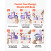 VEVOR Button Maker Machine, 2.25"/3"(58/75 mm), Quick-Change Plastic Pin Maker with 200pcs Button Parts, Circle Cutter and Magic Book, Reinforced Handle, for DIY Badges, Pins, Key Chains
