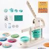 VEVOR Button Maker Machine, 2.25" / 58 mm, Quick-Change Plastic Pin Maker with 100pcs Button Parts, Circle Cutter and Magic Book, Reinforced Ergonomic Handle, for DIY Badges, Pins, Key Chains