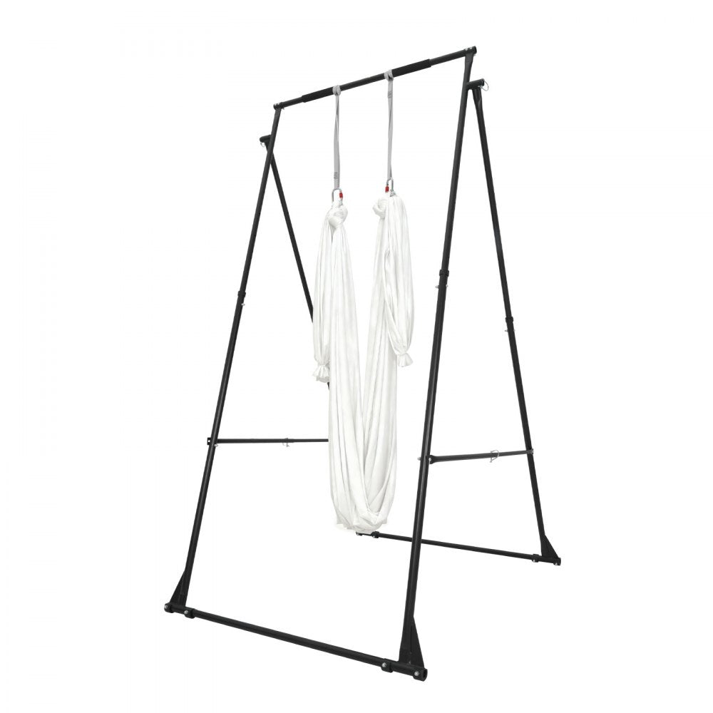 VEVOR Yoga Stand Frame, Max 440.9 lbs Load Swing Stand, Triangular Structure Aerial Rig, Aerial Silk Stands with EVA Foam & 6.6-yard Yoga Hammock, 4-Level Horizontal & 6-Level Vertical Adjustment