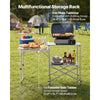 VEVOR Camping Kitchen Table, Slim-Fold Cook Station, Portable Folding Table, with Side Table, Heat Resistant Tabletop, and Carrying Bag, Ideal for Outdoor Picnics, BBQs, Camping, RV Traveling