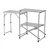 VEVOR Camping Kitchen Table, Slim-Fold Cook Station, Portable Folding Table, with Side Table, Heat Resistant Tabletop, and Carrying Bag, Ideal for Outdoor Picnics, BBQs, Camping, RV Traveling