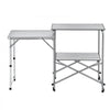 VEVOR Camping Kitchen Table, Slim-Fold Cook Station, Portable Folding Table, with Side Table, Heat Resistant Tabletop, and Carrying Bag, Ideal for Outdoor Picnics, BBQs, Camping, RV Traveling