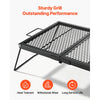 VEVOR Heavy Duty Folding Campfire Grill, 24" Portable Camping Grill Grate, Sturdy Steel Mesh, Compact Equipment Over Fire Pit, with Legs and Handle, Grilling Rack for Outdoor Open Flame Cooking, Black