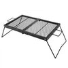 VEVOR Heavy Duty Folding Campfire Grill, 24" Portable Camping Grill Grate, Sturdy Steel Mesh, Compact Equipment Over Fire Pit, with Legs and Handle, Grilling Rack for Outdoor Open Flame Cooking, Black