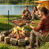 VEVOR Heavy Duty Swivel Campfire Grill, 16" Portable Camping Grill Grate, Sturdy Steel BBQ Mesh, 360° Height Adjustable Over Fire Pit Equipment with Carrying Bag, for Outdoor Open Flame Cooking, Black