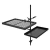 VEVOR Heavy Duty Swivel Campfire Grill, Double Layer Portable Camping Grill Grate & Griddle, Sturdy Steel BBQ Mesh, 360° Height Adjustable Over Fire Pit, for Outdoor Open Flame Cooking, Black