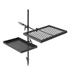 VEVOR Heavy Duty Swivel Campfire Grill, Double Layer Portable Camping Grill Grate & Griddle, Sturdy Steel BBQ Mesh, 360° Height Adjustable Over Fire Pit, for Outdoor Open Flame Cooking, Black