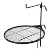 VEVOR Heavy Duty Swivel Campfire Grill, 24.4" Round Portable Camping Grill Grate, Sturdy Steel BBQ Mesh, 360° Height Adjustable Over Fire Pit with Support Rod, for Outdoor Open Flame Cooking, Black