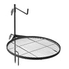 VEVOR Heavy Duty Swivel Campfire Grill, 24.4" Round Portable Camping Grill Grate, Sturdy Steel BBQ Mesh, 360° Height Adjustable Over Fire Pit with Support Rod, for Outdoor Open Flame Cooking, Black