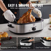 VEVOR Electric Roaster Oven, 18 QT Turkey Roaster Oven with Self-Basting Lid, 1450W Roaster Oven with Defrost & Warm Function, Adjustable Temperature, Removable Pan & Rack, Fits Turkeys Up to 22LBS