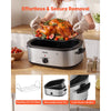 VEVOR Electric Roaster Oven, 18 Qt 1450W, Turkey Roasting Pan, Viewing Self-Basting Lid, 150-450°F Adjustable Heat, Countertop Turkey Cooker with Defrost and Warm Functions, Removable Pan and Rack