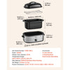 VEVOR Electric Roaster Oven, 20 Qt 1450W, Turkey Roasting Pan, Metal Self-Basting Lid, 150-450°F Adjustable Heat, Countertop Turkey Cooker with Defrost and Warm Functions, Removable Pan and Rack