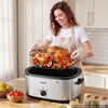 VEVOR Electric Roaster Oven, 24 Qt 1450W, Turkey Roasting Pan, 3 Food Trays, Buffet Server, Self-Basting Lid, 150-450°F Heat Control, Countertop Turkey Cooker with Roasting, Warming and Removable Rack