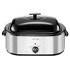 VEVOR Roaster Oven, 24QT Electric Turkey Roaster Oven, 150-450℉ Adjustable Temperature Electric Roasting Pan with 3 Bin Buffet Server, Self-Basting Lid, Defrost & Warm Function, Self-Basting Lid