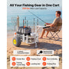 VEVOR Beach Fishing Cart, 200 lbs Load Capacity, Foldable Fishing Cart with Heavy-Duty Carbon Steel Frame, 13-Inch All-Terrain PU Balloon Tires, 7 Rod Holders, for Outdoor Activities Camping Picnic