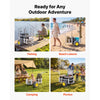VEVOR Beach Fishing Cart, 200 lbs Load Capacity, Foldable Fishing Cart with Heavy-Duty Carbon Steel Frame, 13-Inch All-Terrain PU Balloon Tires, 7 Rod Holders, for Outdoor Activities Camping Picnic