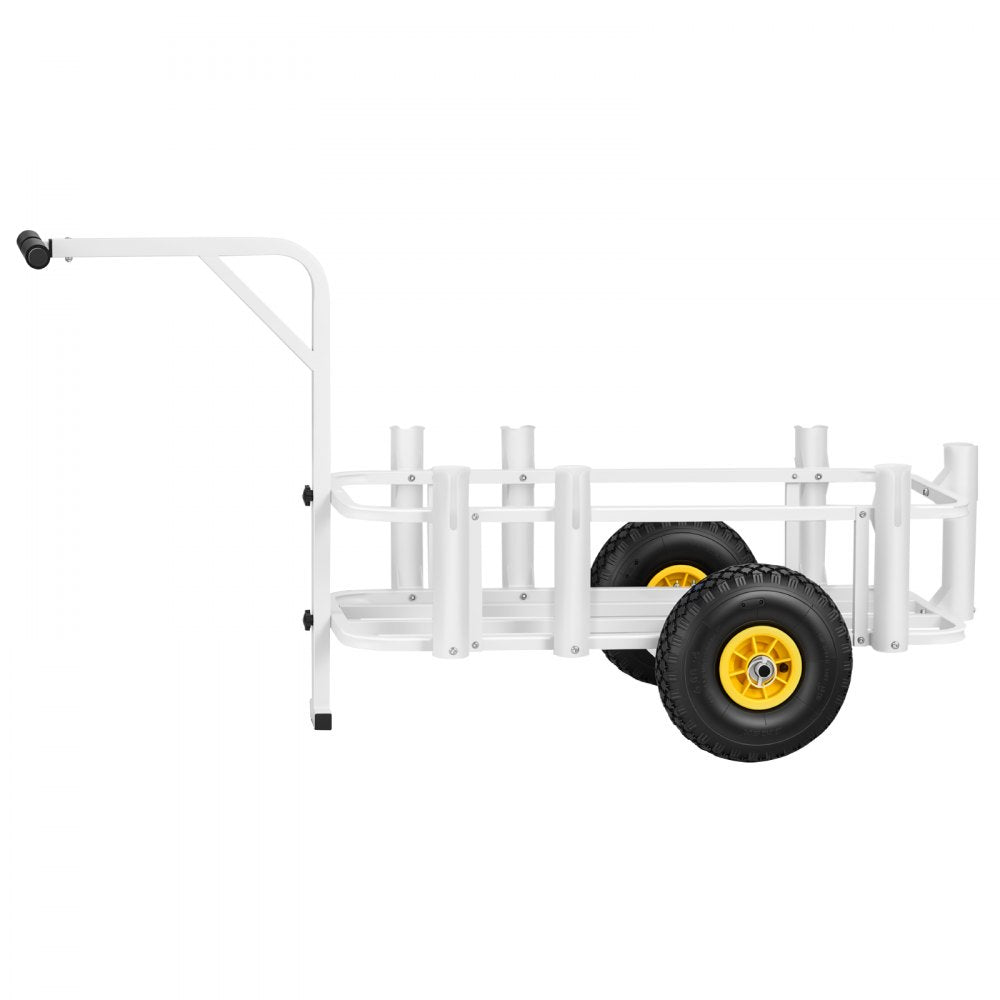 VEVOR Beach Fishing Cart, 200 lbs Load Capacity, Fishing Cart Wagon with Heavy-Duty Carbon Steel Frame, 11 in All-Terrain Tires, 7 Rod Holders, Easy to Clean, for Outdoor Activities Camping Picnic