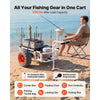 VEVOR Beach Fishing Cart, 350 lbs Load Capacity, Fishing Cart Wagon with Heavy-Duty Aluminum Alloy Frame, 16.5 in All-Terrain PU Balloon Tires, 8 Rod Holders, for Outdoor Activities Camping Picnic