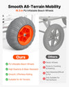 VEVOR Beach Fishing Cart, 350 lbs Load Capacity, Fishing Cart Wagon with Heavy-Duty Aluminum Alloy Frame, 16.5 in All-Terrain PU Balloon Tires, 8 Rod Holders, for Outdoor Activities Camping Picnic
