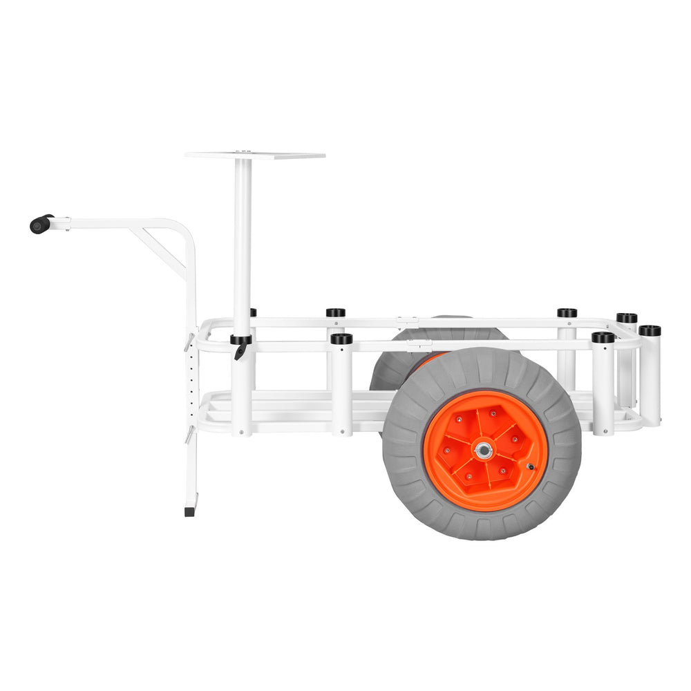 VEVOR Beach Fishing Cart, 350 lbs Load Capacity, Fishing Cart Wagon with Heavy-Duty Aluminum Alloy Frame, 16.5 in All-Terrain PU Balloon Tires, 8 Rod Holders, for Outdoor Activities Camping Picnic