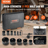 VEVOR Hole Saw Kit, 11 PCS Saw Blades, 2 Drill Bits, 1 Hex Wrench, General Purpose Size from 3/4" to 3", Bi Metal M42 Hole Saw Set with Carrying Case, Ideal for Wood Board, Plastic and Iron Plate