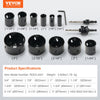 VEVOR Hole Saw Kit, 11 PCS Saw Blades, 2 Drill Bits, 1 Hex Wrench, General Purpose Size from 3/4" to 3", Bi Metal M42 Hole Saw Set with Carrying Case, Ideal for Wood Board, Plastic and Iron Plate