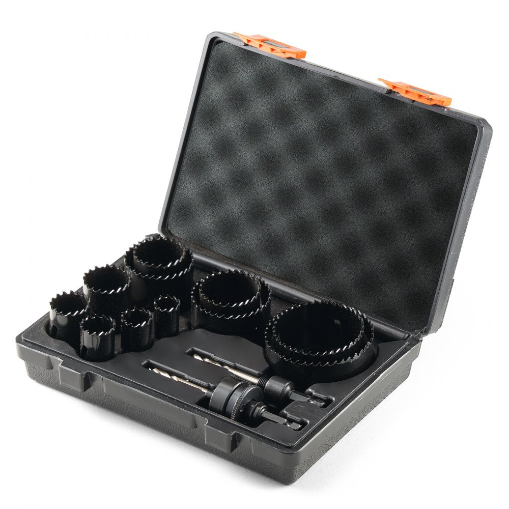 VEVOR Hole Saw Kit, 11 PCS Saw Blades, 2 Drill Bits, 1 Hex Wrench, General Purpose Size from 3/4" to 3", Bi Metal M42 Hole Saw Set with Carrying Case, Ideal for Wood Board, Plastic and Iron Plate