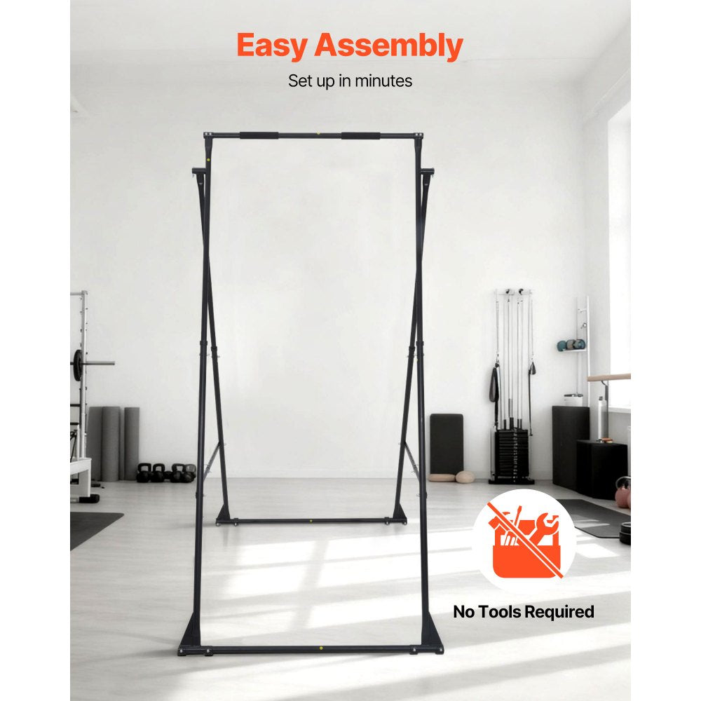 VEVOR Yoga Stand Frame, Max 440.9 lbs Load Swing Stand, Triangular Structure Yoga Aerial Rig, Aerial Silk Stands with EVA Foam, 4-Level Horizontal & 6-Level Vertical Adjustment, Multi-Functional
